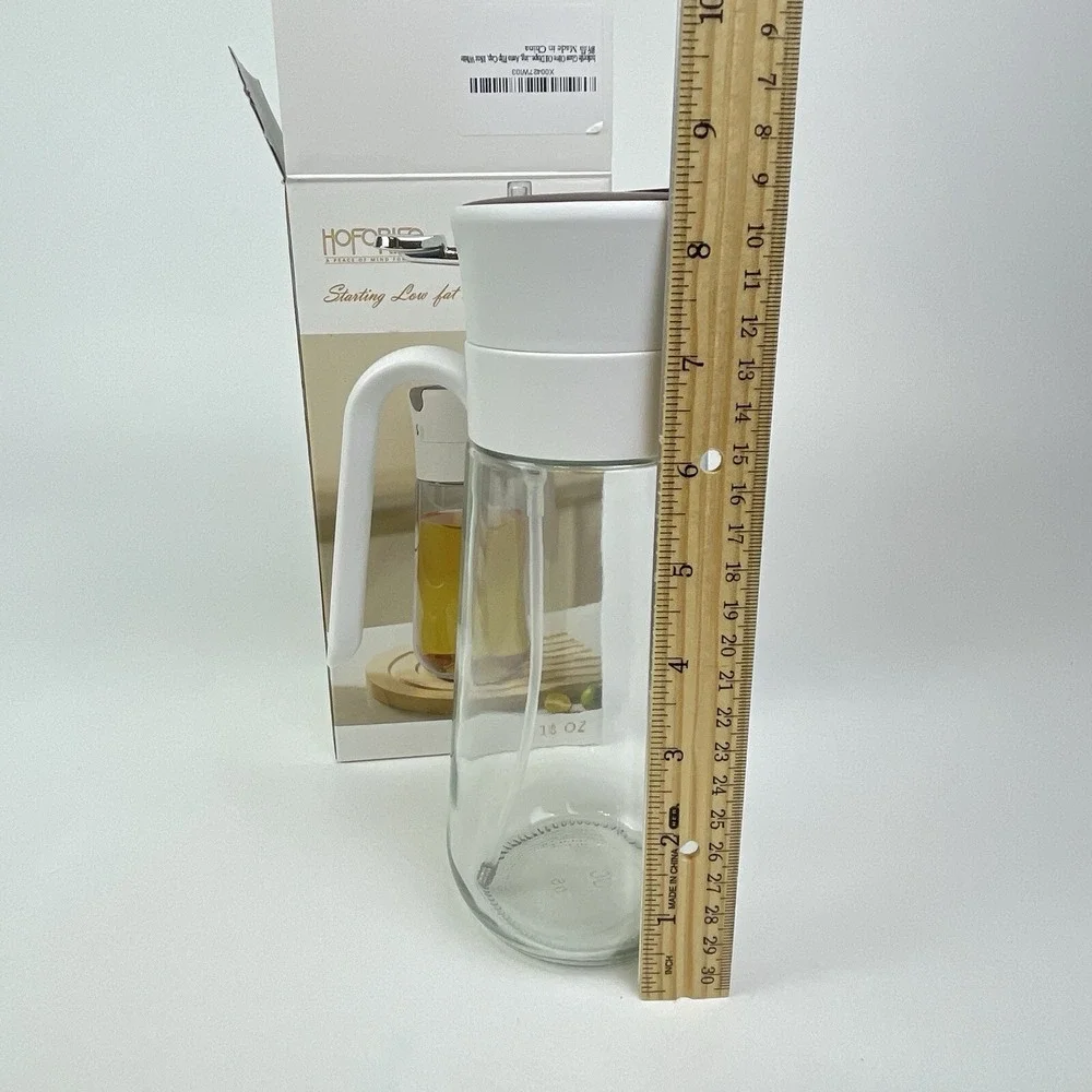 Glass Olive Oil Dispenser Bottle and Oil Sprayer Bottle 2 In 1 Salad Cooking